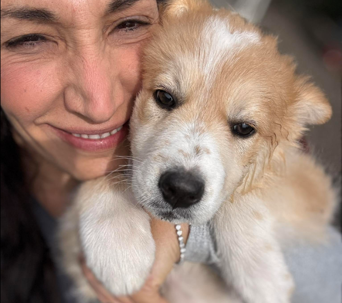 Maria Giammona con un cane